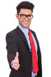 business man offering to shake hands