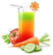 Vegetable juice isolated on white
