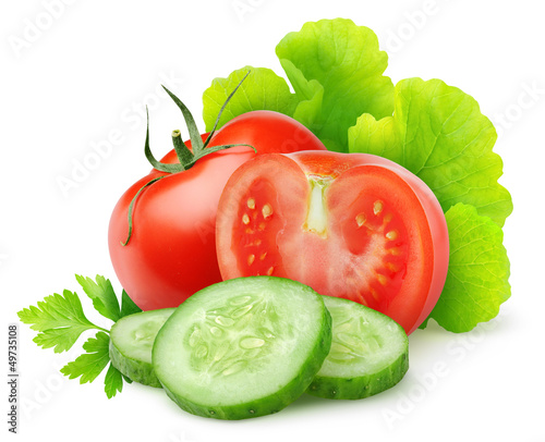 Photo: Fresh vegetables isolated on white Fresh vegetables isolated on white