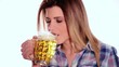 Video: cute girl drinking a beer cute girl drinking a beer