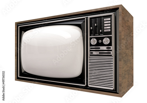 Illustration: Vintage TV Isolated Perspective Vintage TV Isolated Perspective