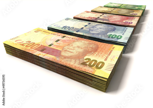 Photo: New South African Rand Notes New South African Rand Notes