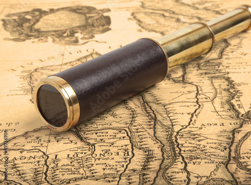Photo: Vintage brass telescope Vintage brass telescope