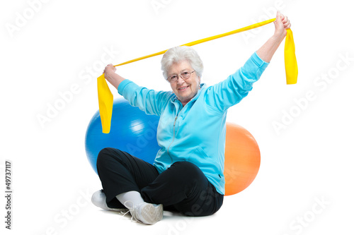 Photo: Seniorin im Fitnesscenter Seniorin im Fitnesscenter