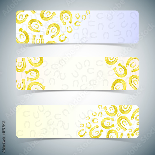 Vector: Horseshoes banners set. Horseshoes banners set.
