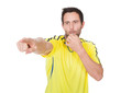 Soccer judge whistling