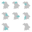 Karten der 7 bayerischen Bezirke + Bayernkarte