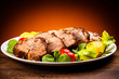 Roasted meat and vegetables