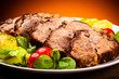 Roasted meat and vegetables