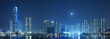 Full moon over Hong Kong City