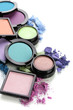 Beautiful bright eye shadows isolated on white
