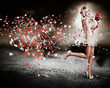 Happy Flower Girl In A Running Love Heart Romance