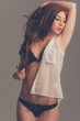 lingerie brunette