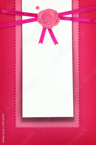 Photo: Greeting paper card with sealing wax stamp Greeting paper card with sealing wax stamp