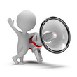 3d small people - big megaphone