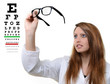 Photo: Pretty doctor portrait with glasses in her hand Pretty doctor portrait with glasses in her hand