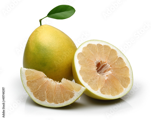 Photo: Sliced and Half Pomelo fruit Sliced and Half Pomelo fruit