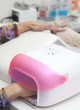 Drying of enamel, series of STEP BY STEP nail extension process