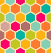 Retro geometric seamless pattern with hexagons