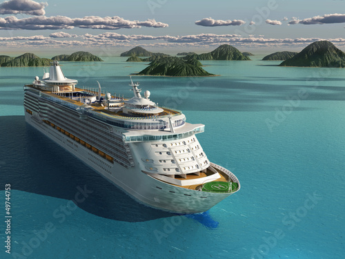 Illustration: Cruise ship in the sea Cruise ship in the sea