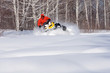Man riding on snowmobile