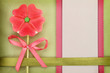 Flower-Heart lollipop and paper greeting card