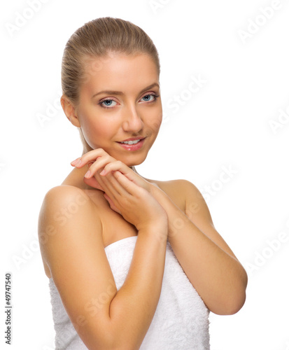 Photo: Young healthy woman isolated Young healthy woman isolated