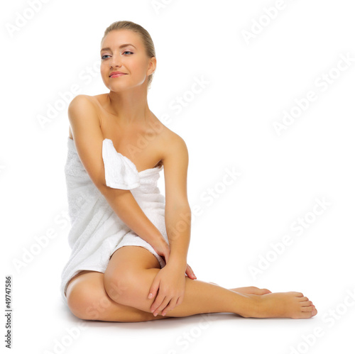 Photo: Young healthy girl isolated Young healthy girl isolated