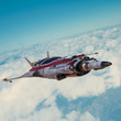 spaceship flying out