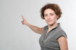 business woman pointing