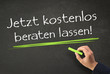 Kostenlose Beratung - schwarze Kreidetafel