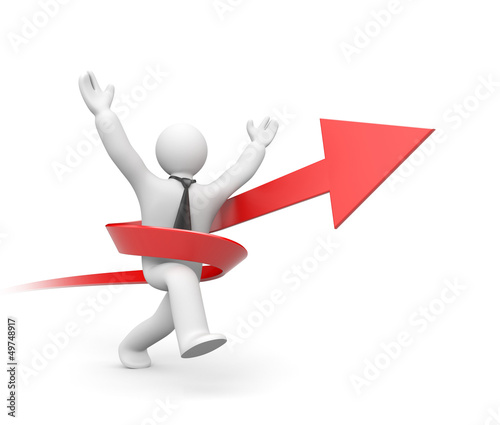 Illustration: Businessman running to success Businessman running to success