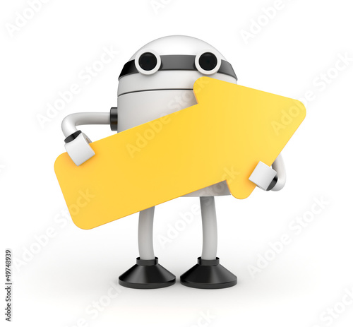 Illustration: Robot with arrow Robot with arrow