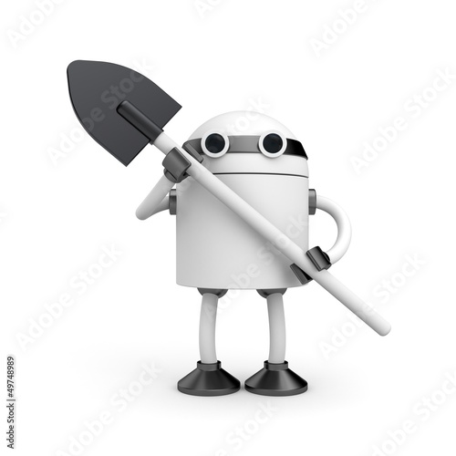Illustration: Robot with shovel Robot with shovel