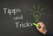 Tipps und Tricks - Konzept auf Kreidetafel
