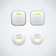 Vector: Rectangular and round buttons with led Rectangular and round buttons with led