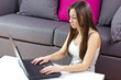 student girl using laptop