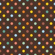 Vektor: Seamless vector pattern colorful polka dots dark background Seamless vector pattern colorful polka dots dark background