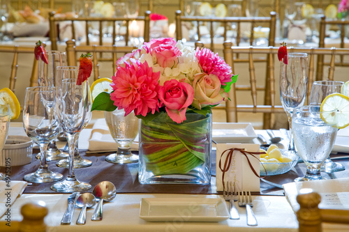 Photo: Wedding table decoration and floral centerpiece Wedding table decoration and floral centerpiece