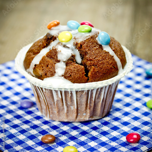 Photo: Muffin mit Schokolinsen Muffin mit Schokolinsen