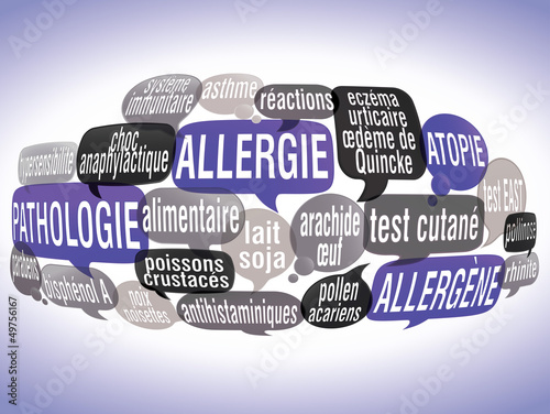 Illustration: nuage de mots bulles ZOOM : allergie nuage de mots bulles ZOOM : allergie