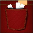 Vector: red jeans pocket red jeans pocket