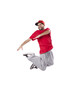 Photo: hip hop dancer performing move isolated over white background hip hop dancer performing move isolated over white background