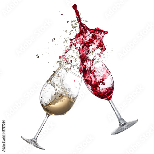 Photo: White and red wine splash White and red wine splash