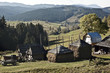 Rural scene of traditional farm haystack