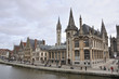 Photo: Ghent canal and Graslei street. Ghent, Belgium Ghent canal and Graslei street. Ghent, Belgium