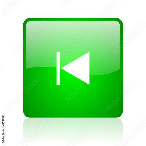 Illustration: prev green square web icon on white background prev green square web icon on white background