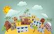 Oriental city illustration