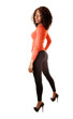 Pretty black girl standing.