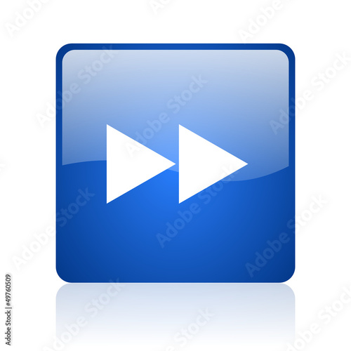 Illustration: scroll blue square glossy web icon on white background scroll blue square glossy web icon on white background